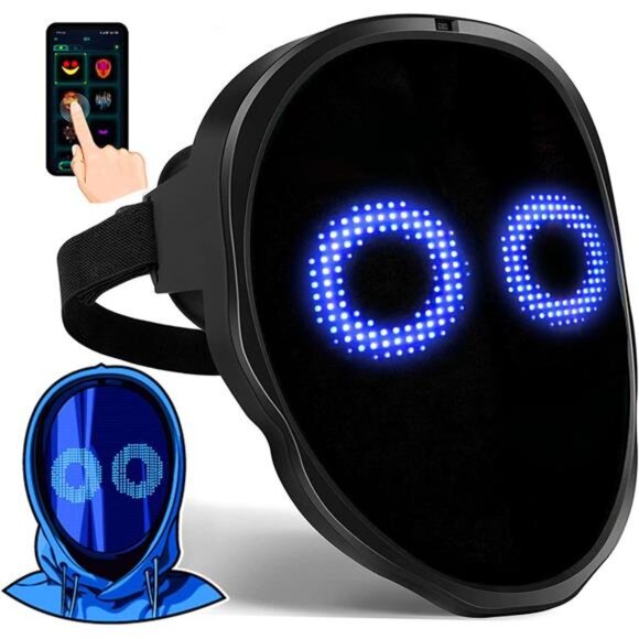 App-Controlled LED Face Transforming Mask: Programmable Halloween Cosplay Access - Picture 1 of 7